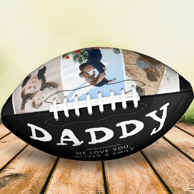 Daddy Father Family 3 Photo Collage Keepsake Black American Football (Creator Uploaded)