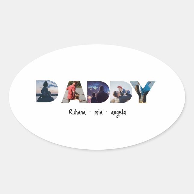Daddy Father's day personalized photo gift  Oval Sticker (Front)