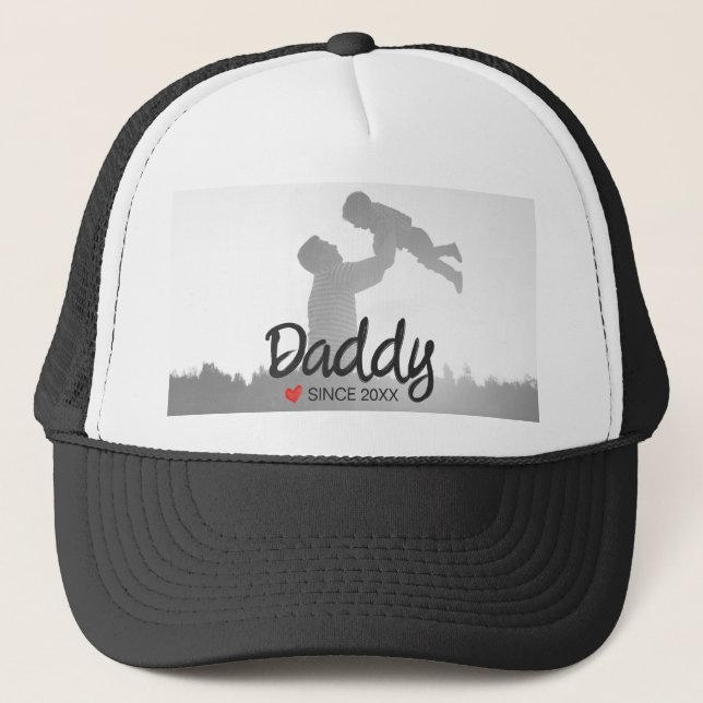 Daddy, first fathers day, first happy fathers day trucker hat (Front)