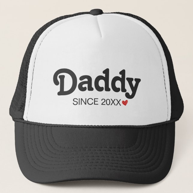 Daddy, first fathers day, first happy fathers day trucker hat (Front)