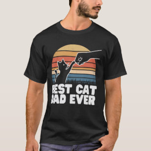 Daddy Funny Vintage Retro Cat Bump Fist Best Cat D T-Shirt