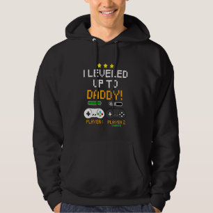 Daddy Gamer Player Progress Bar Gaming Baby Announ Hoodie