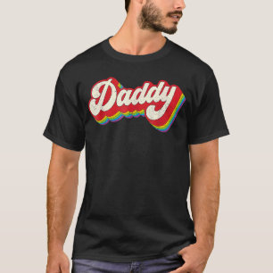 Daddy Gay Pride Month LGBTQ Fathers Day Rainbow Fl T-Shirt