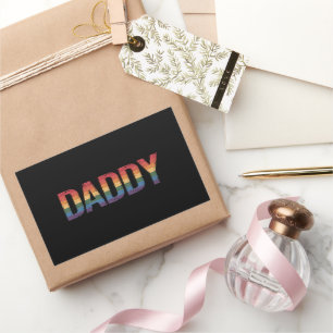 Daddy Gay Pride Month LGBTQ Father's Day Rainbow Rectangular Sticker