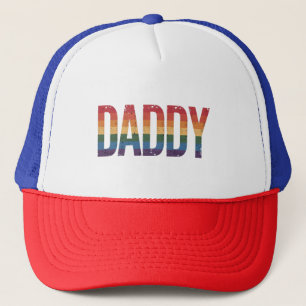 Daddy Gay Pride Month LGBTQ Father's Day Rainbow  Trucker Hat