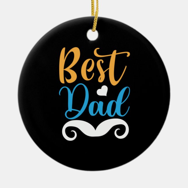 Daddy Gift Best Dad Ceramic Tree Decoration (Front)
