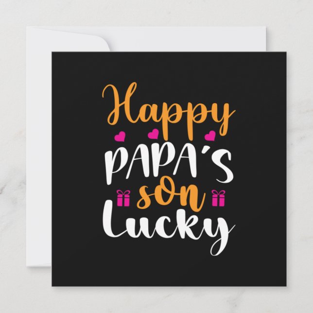 Daddy Gift Happy Papa's Son Lucky Invitation (Front)