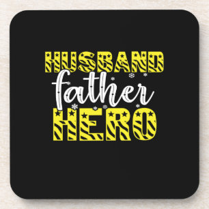 Daddy Gift Husband Father Hero Coaster