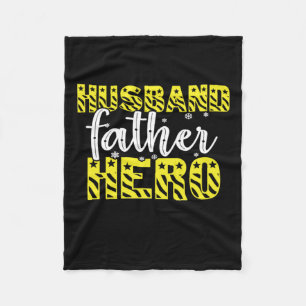 Daddy Gift Husband Father Hero Fleece Blanket
