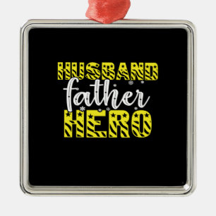 Daddy Gift Husband Father Hero Metal Tree Decoration