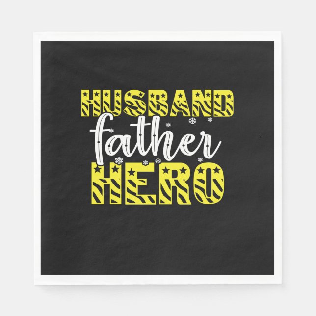Daddy Gift Husband Father Hero Napkin (Front)
