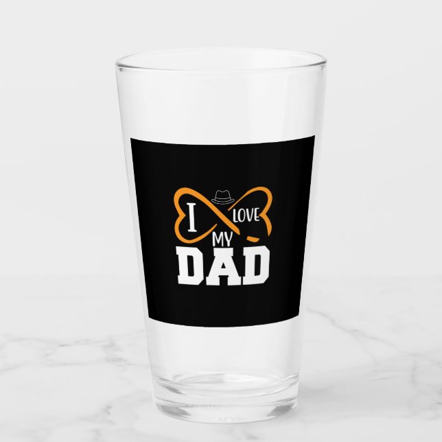 Daddy Gift I Love My Dad Glass (Front)