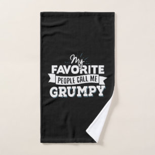 Daddy Gift My Favourite People Call Me Grumpy Hand Towel