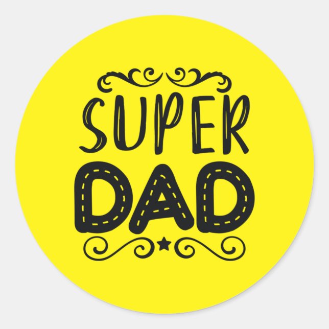 Daddy Gift Proud Super Dad Classic Round Sticker (Front)