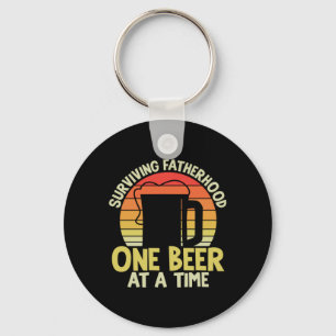 Daddy Gift Surviving Fatherhood One Beer Key Ring