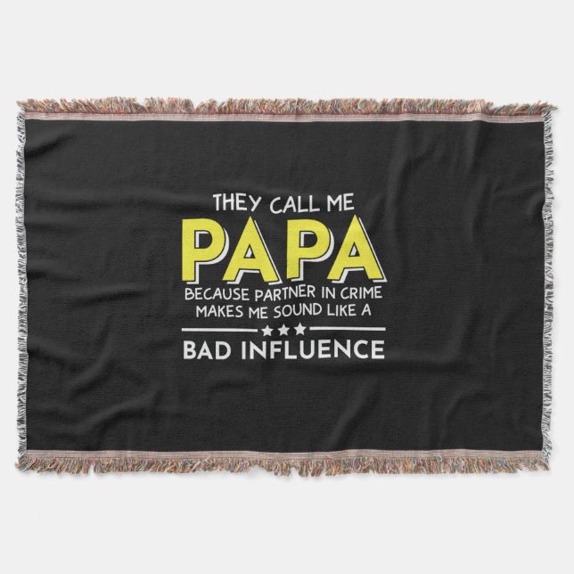 Daddy Gift They Call Me Papas Throw Blanket (Front)