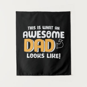 Daddy Gift What An Awesome Dad Looks Like Tapestry