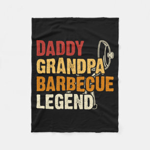 Daddy Grandpa Barbecue Legend Bbq Grill Master Fleece Blanket