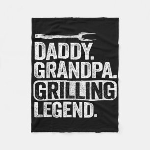 Daddy Grandpa Grilling Legend Smoking Meat Funny B Fleece Blanket