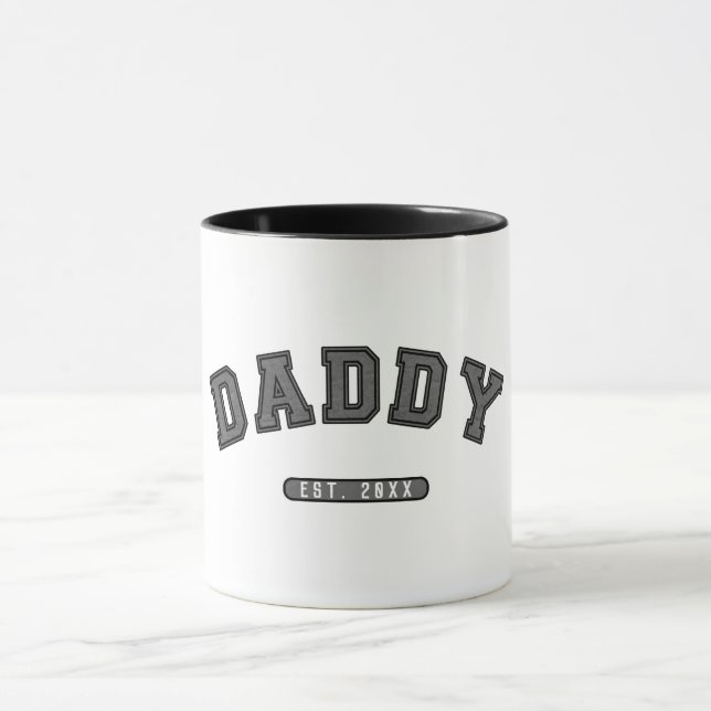 Daddy Grey Leather Est. Established Graphic Mug (Center)