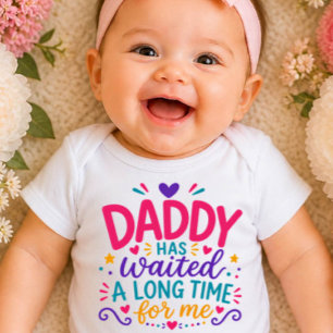 Daddy Has Waited Colourful Baby Bodysuit