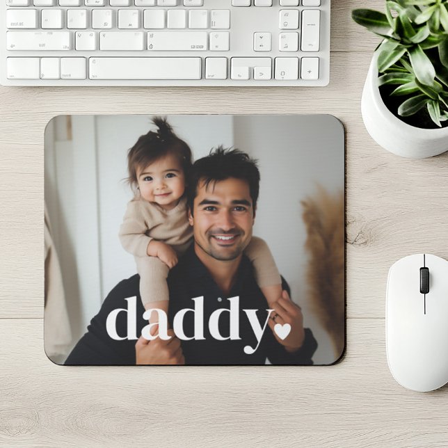 Daddy Heart - First Father's Day Photo  Mouse Mat (Zazzle Daddy Heart - First Father's Day Photo  Mouse Pad)