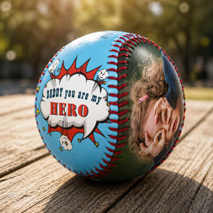 Daddy Hero Superhero Dad Father`s Day Photo   Baseball