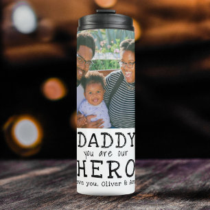 Daddy Hero Typography Father`s Day Photo Thermal Tumbler