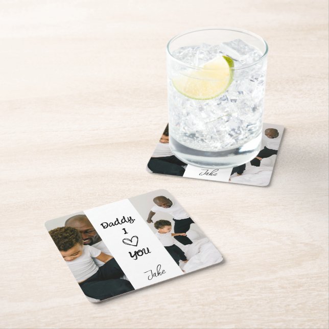 Daddy, I Lov You |  Personalised Paper Coaster (Insitu)