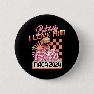 Daddy I Love Him Maga 2024 Donald Trump Back 4th O 6 Cm Round Badge