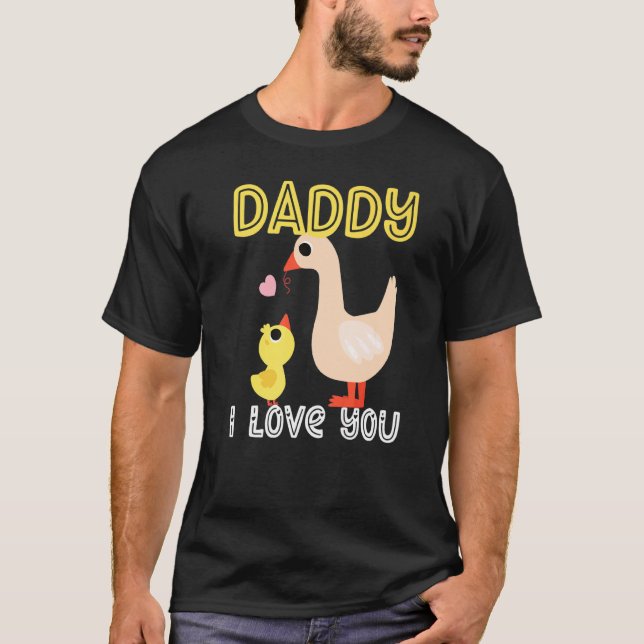 Daddy I Love You Duck Ducks Kids  Father's Day Boy T-Shirt (Front)