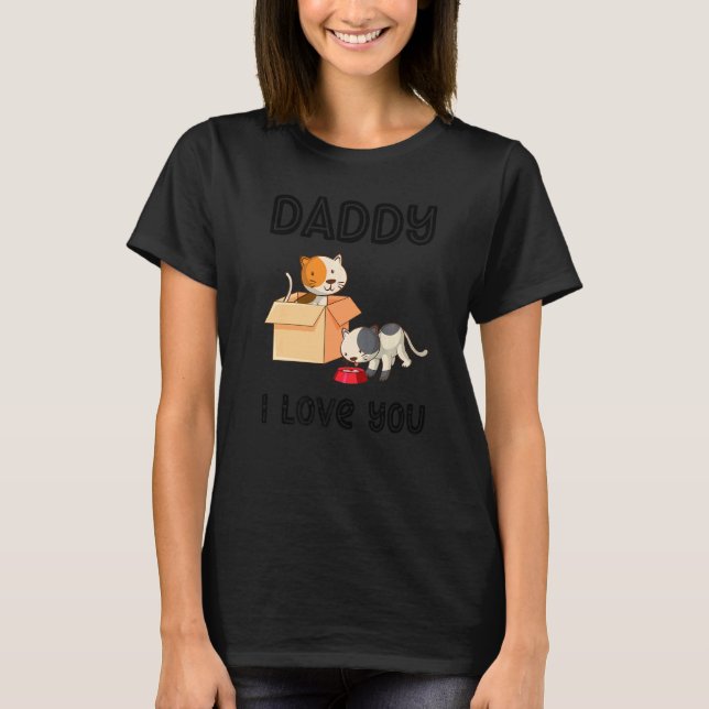 Daddy I Love You Kitty Cats Kids  Father's Day Boy T-Shirt (Front)
