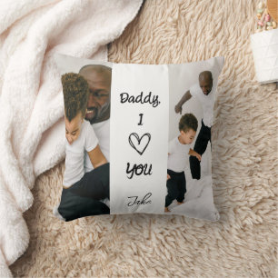Daddy, I Love You    Personalized Photos Pillow