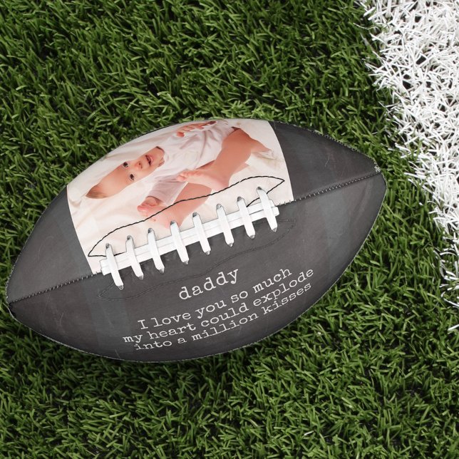 Daddy I love You Poem on Chalkboard - Custom Photo American Football (Creator Uploaded)