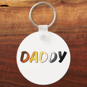 Daddy in Bear Pride Colours – Bold Gay Bear Design Key Ring