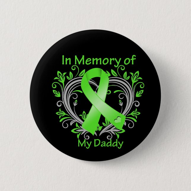 Daddy  - In Memory Lymphoma Heart 6 Cm Round Badge (Front)