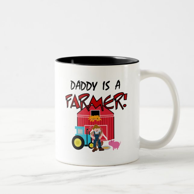 Daddy is a Farmer Tshirts and Gifts Two-Tone Coffee Mug (Right)