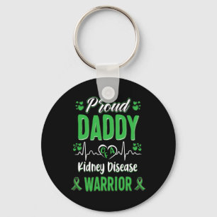Daddy Kidney Disease Warrior Awareness Ribbon Gree Key Ring