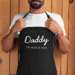 Daddy | Kids Names Modern Father's Day Script Apron<br><div class="desc">Simple,  stylish Daddy custom quote art design in a contemporary handwritten script typography in a modern minimalist style which can easily be personalised with your kids name or personal message. The perfect gift for your special dad on his birthday,  father's day or just because he rocks!</div>