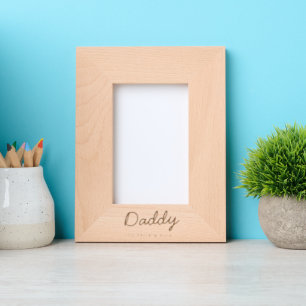 Daddy   Kids Names Modern Father's Day Script Etched Frames