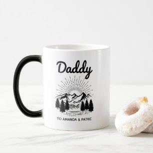 Daddy Kids Names Modern Father's Day Script Magic Mug