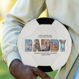 DADDY Letter Cutout Photo Collage Custom Text Football