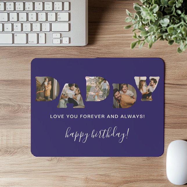 DADDY Letter Photo Collage Birthday Mouse Mat (Creator Uploaded)
