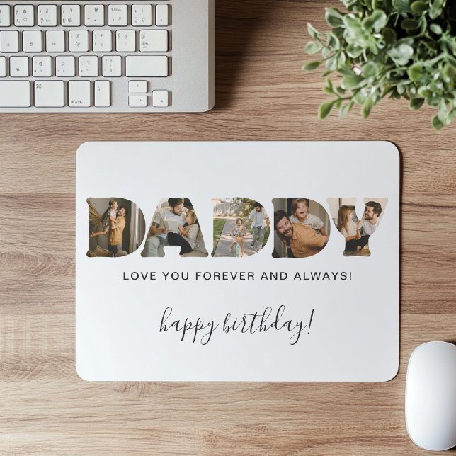 DADDY Letter Photo Collage Birthday Mouse Mat (Creator Uploaded)