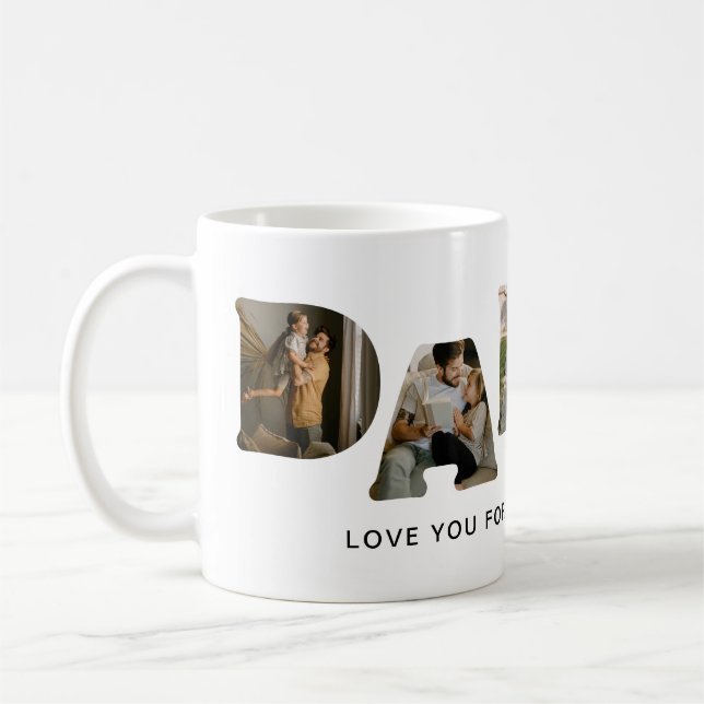 DADDY Letter Photo Collage Coffee Mug (Left)