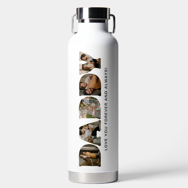 DADDY Letter Photo Collage Father's Day  Water Bottle (Front)