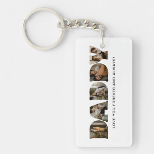 DADDY Letter Photo Collage Key Ring