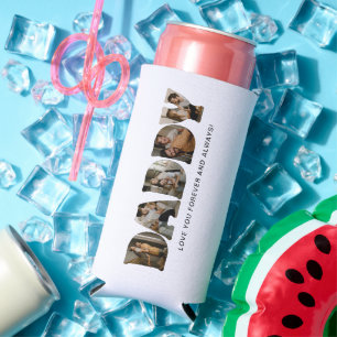 DADDY Letter Photo Collage Seltzer Can Cooler