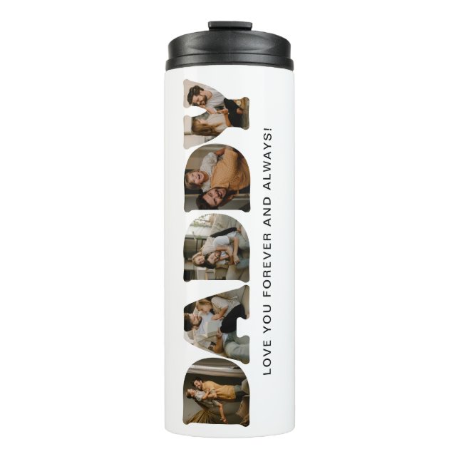 DADDY Letter Photo Collage Thermal Tumbler (Front)