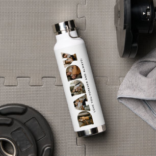 DADDY Letter Photo Collage Water Bottle
